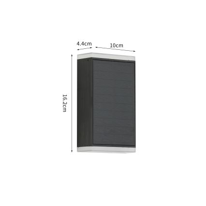Brilagi - LED Saules sienas lampa SUN GUARD LED/2W/3,7V 2000 mAh IP45