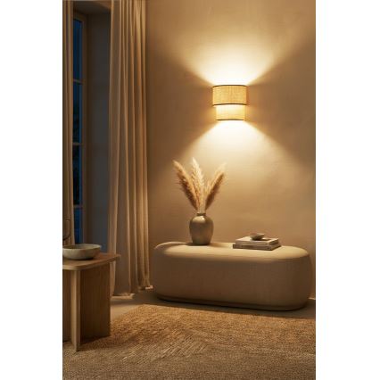 Brilagi - LED sienas gaismeklis BOHO ECO 1xE27/10W/230V bēšs