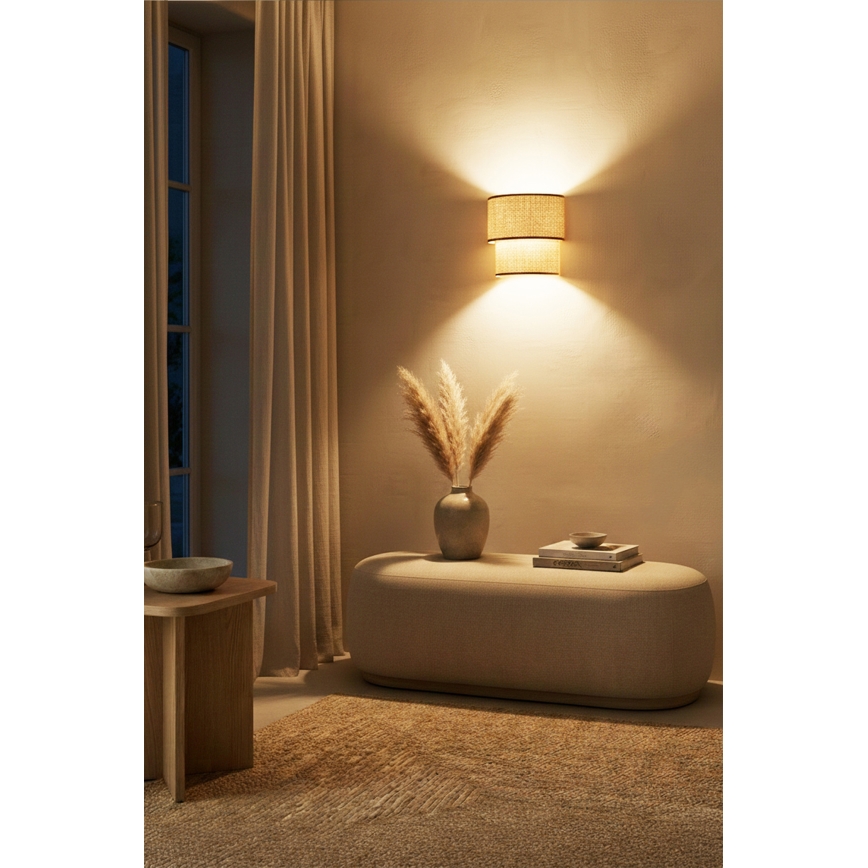 Brilagi - LED sienas gaismeklis BOHO ECO 1xE27/10W/230V bēšs