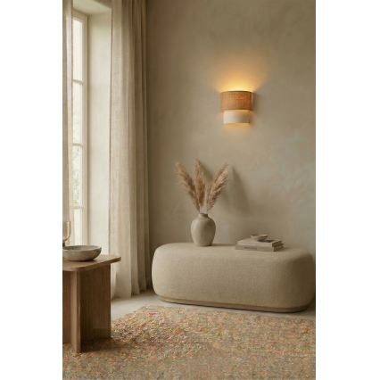 Brilagi - LED sienas gaismeklis BOHO ECO 1xE27/10W/230V bēšs/krēmkrāsains