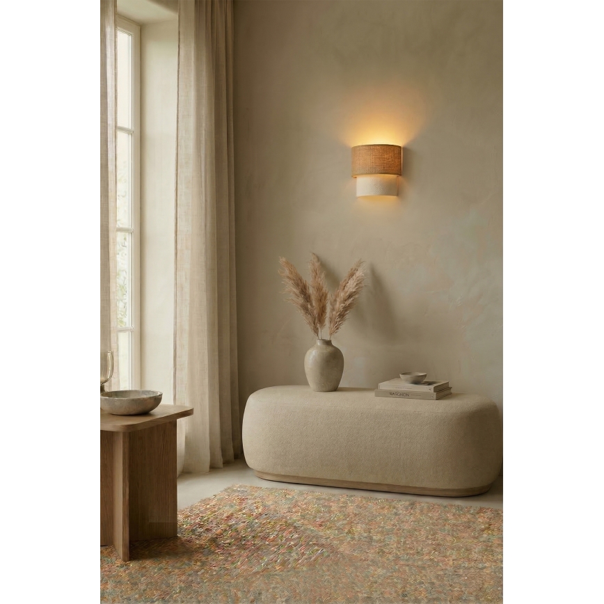 Brilagi - LED sienas gaismeklis BOHO ECO 1xE27/10W/230V bēšs/krēmkrāsains