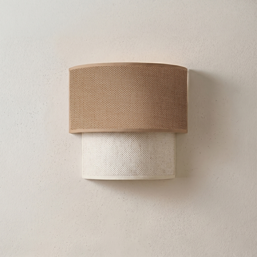 Brilagi - LED sienas gaismeklis BOHO ECO 1xE27/10W/230V bēšs/krēmkrāsains