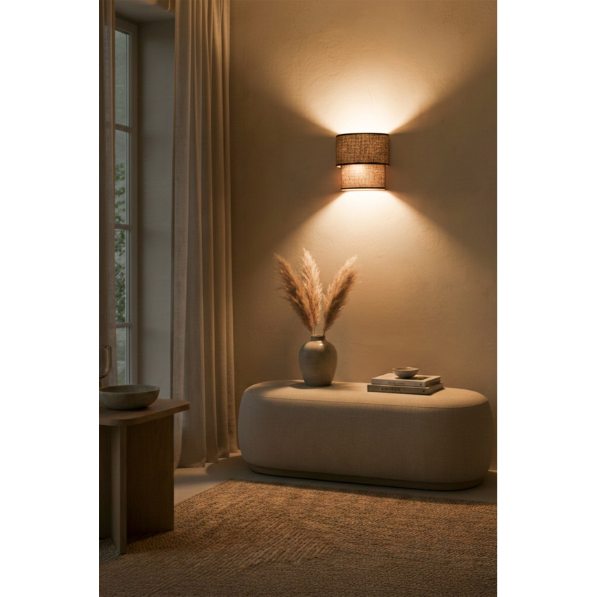 Brilagi - LED sienas gaismeklis BOHO ECO 1xE27/10W/230V brūns