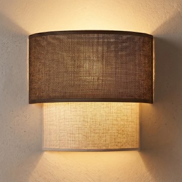 Brilagi - LED sienas gaismeklis BOHO ECO 1xE27/10W/230V brūns/krēmīgs