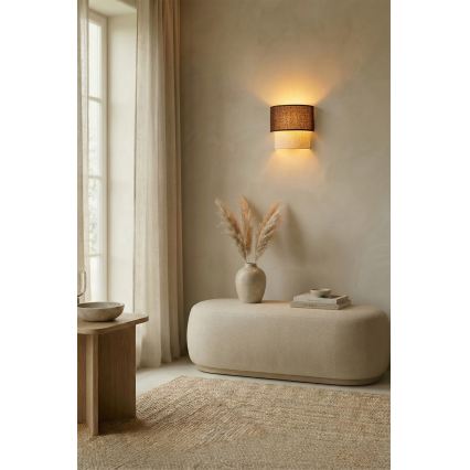 Brilagi - LED sienas gaismeklis BOHO ECO 1xE27/10W/230V brūns/krēmīgs