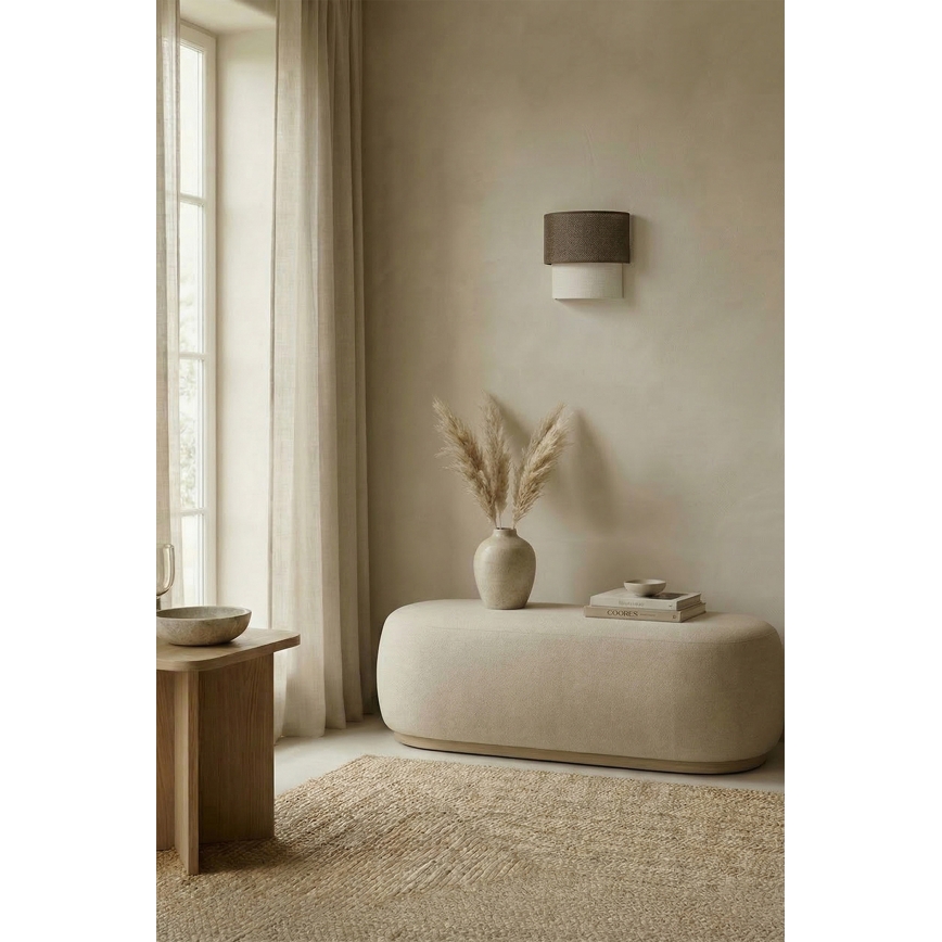 Brilagi - LED sienas gaismeklis BOHO ECO 1xE27/10W/230V brūns/krēmīgs