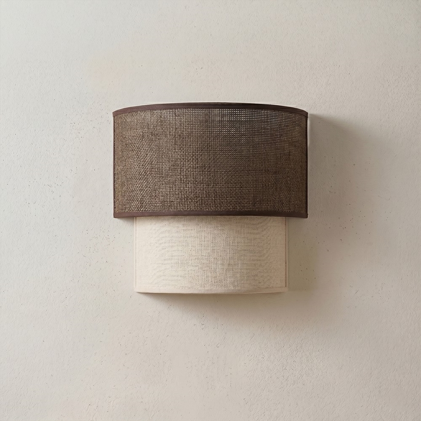 Brilagi - LED sienas gaismeklis BOHO ECO 1xE27/10W/230V brūns/krēmīgs