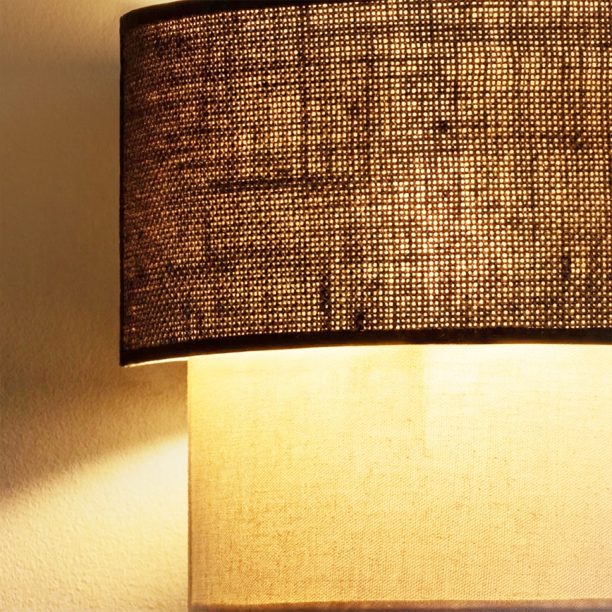 Brilagi - LED sienas gaismeklis BOHO ECO 1xE27/10W/230V brūns/krēmīgs