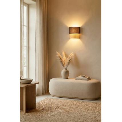 Brilagi - LED sienas gaismeklis BOHO ECO 1xE27/10W/230V brūns/krēmkrāsains