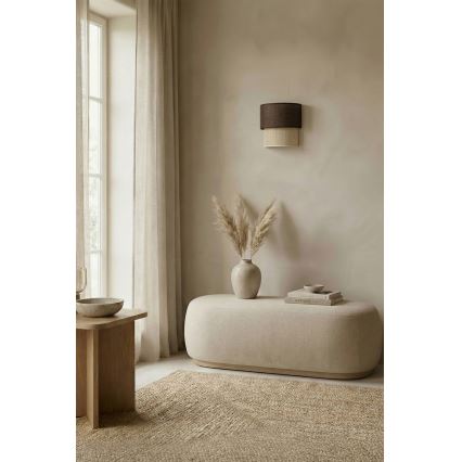 Brilagi - LED sienas gaismeklis BOHO ECO 1xE27/10W/230V brūns/krēmkrāsains