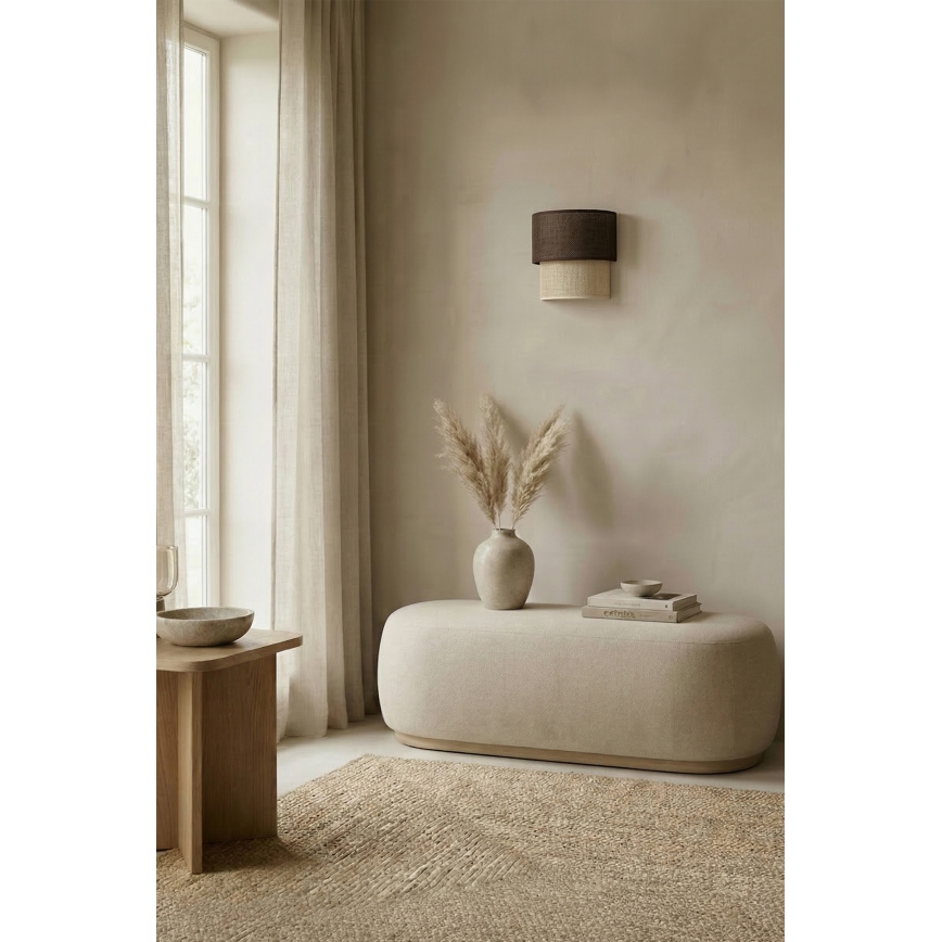 Brilagi - LED sienas gaismeklis BOHO ECO 1xE27/10W/230V brūns/krēmkrāsains