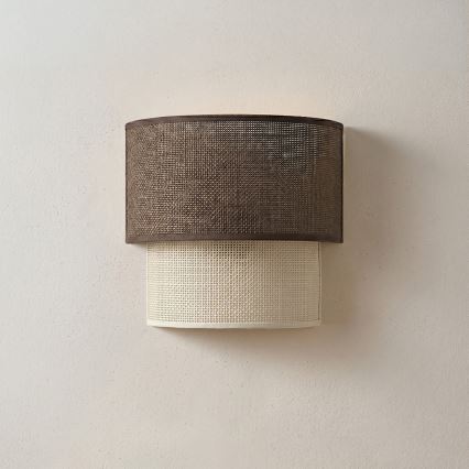 Brilagi - LED sienas gaismeklis BOHO ECO 1xE27/10W/230V brūns/krēmkrāsains