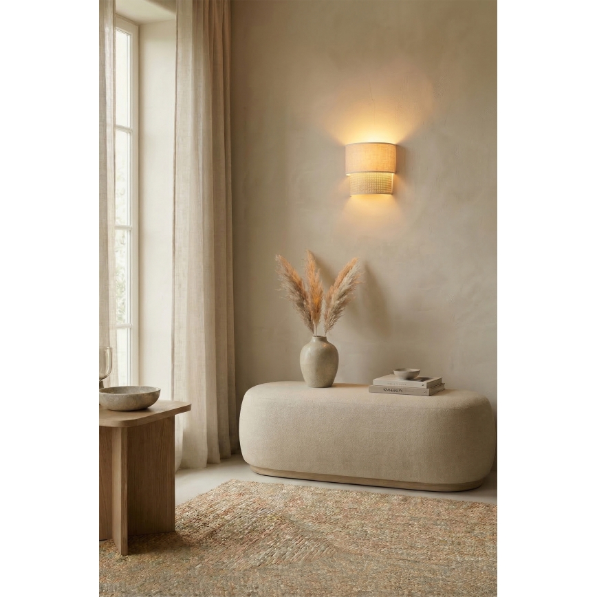 Brilagi - LED sienas gaismeklis BOHO ECO 1xE27/10W/230V krēmkrāsains