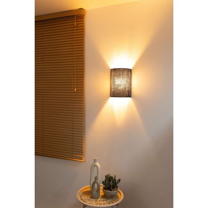 Brilagi - LED sienas gaismeklis BOHO STYLE 1xE27/15W/230V, brūns