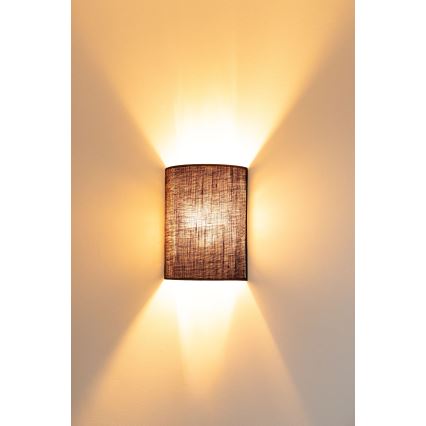 Brilagi - LED sienas gaismeklis BOHO STYLE 1xE27/15W/230V, brūns