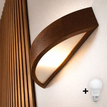 Brilagi - LED sienas gaismeklis CARVALHO 1xE27/15W/230V ozols/valrieksts