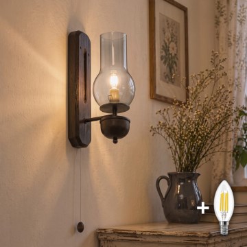 BRILAGI - LED sienas gaismeklis COTTAGE 1xE14/40W/230V buk/dūmakaini pelēks