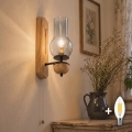 BRILAGI - LED sienas gaismeklis COTTAGE 1xE14/40W/230V ozols/dūmakaini pelēks