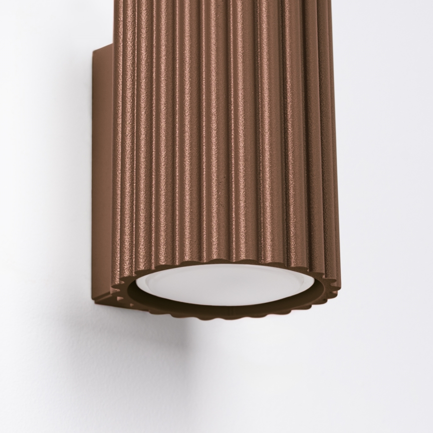 Brilagi - LED sienas gaismeklis CRESTO 1xGU10/10W/230V 10 cm brūns