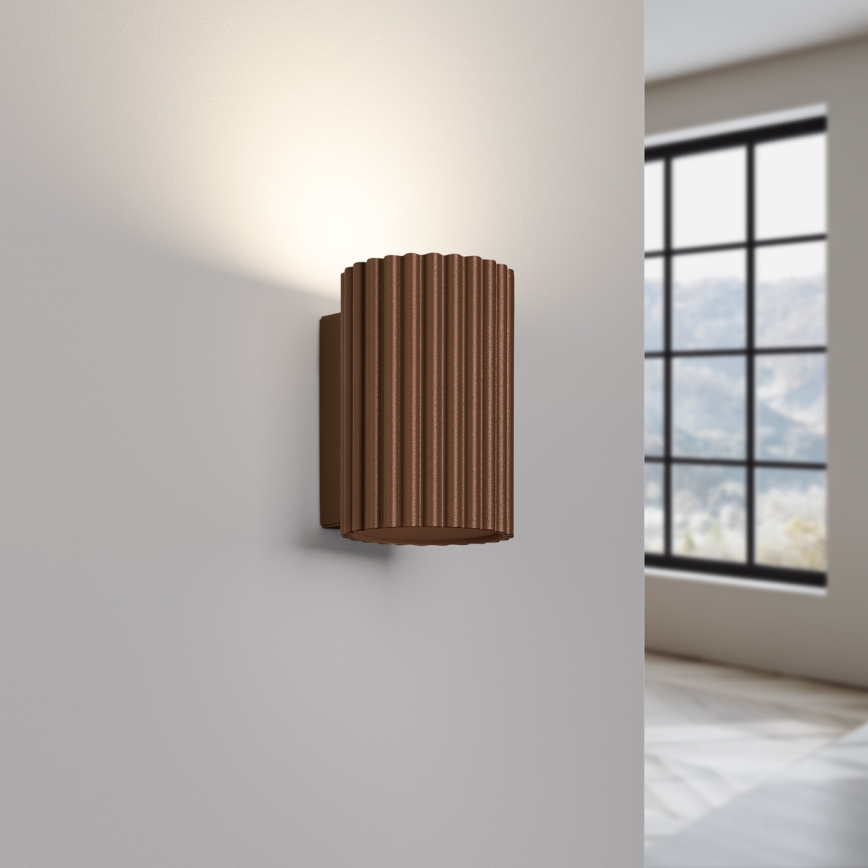 Brilagi - LED sienas gaismeklis CRESTO 1xGU10/10W/230V 10 cm brūns