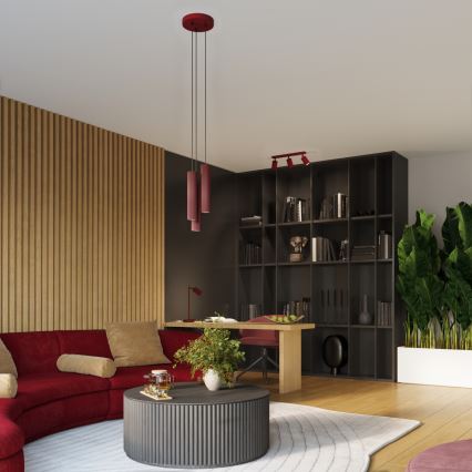 Brilagi - LED sienas gaismeklis CRESTO 1xGU10/10W/230V 10 cm burgundijas sarkans