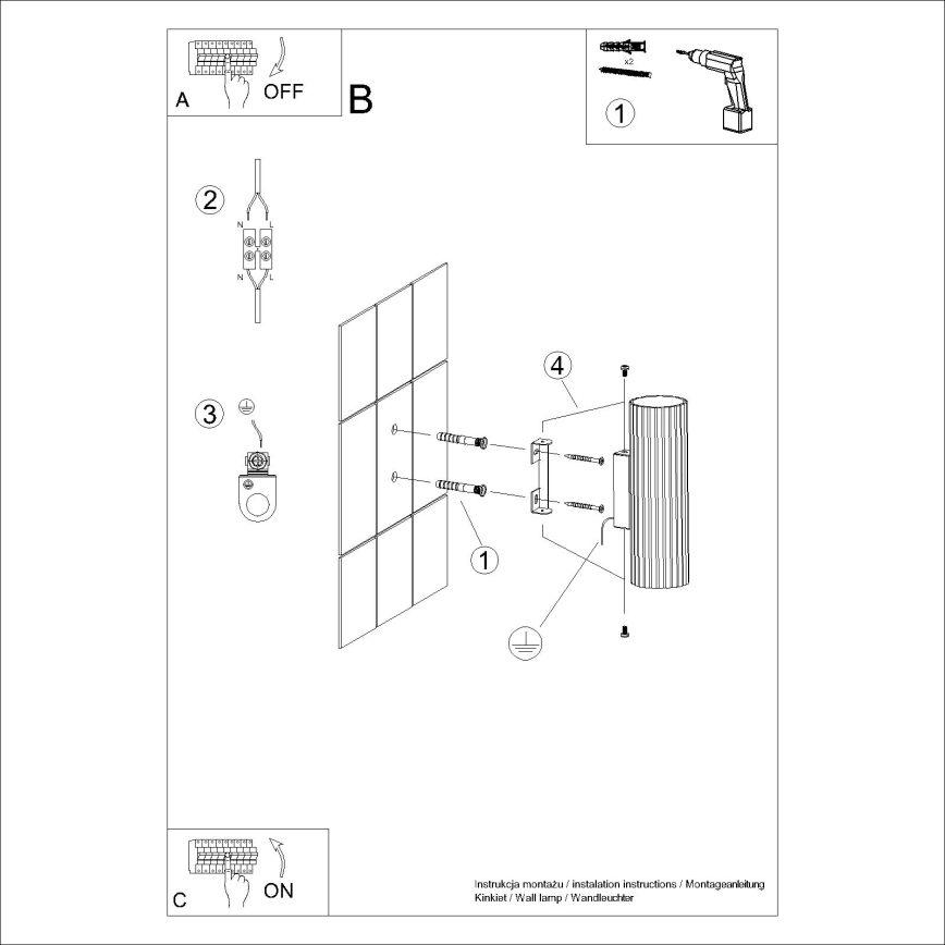 Brilagi - LED sienas gaismeklis CRESTO 2xGU10/10W/230V 20 cm melns