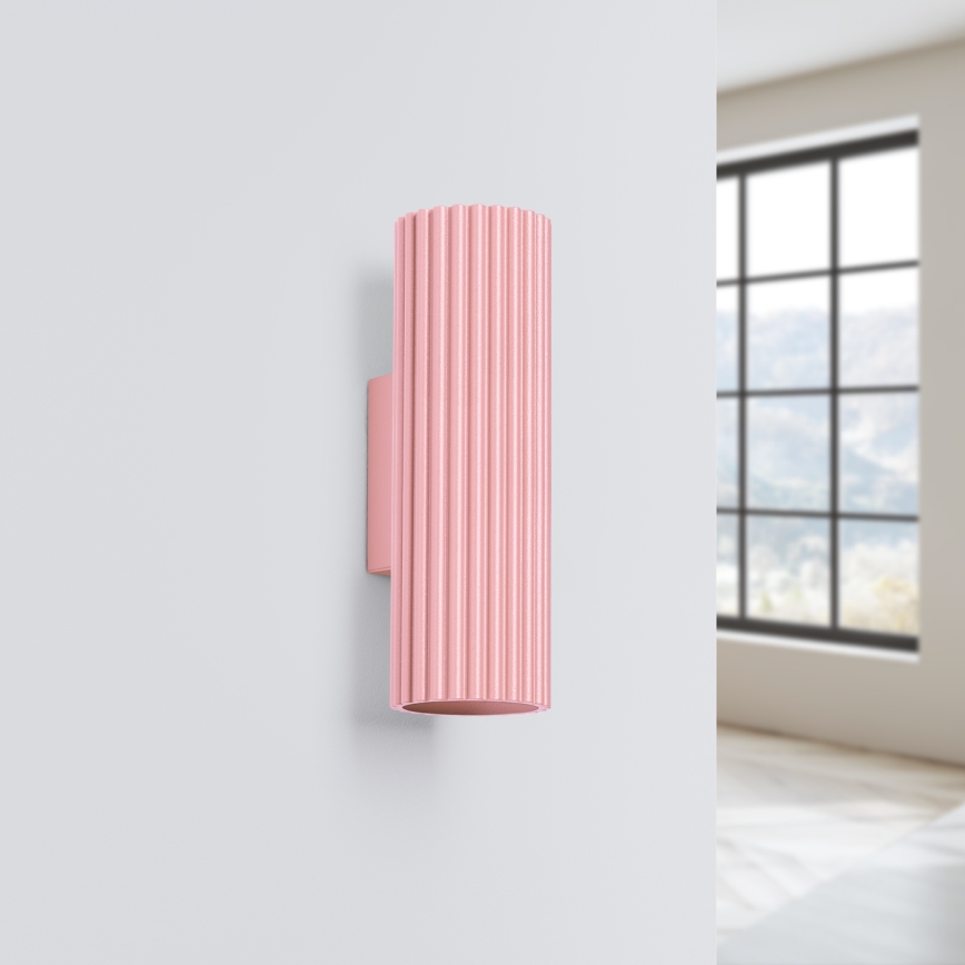 Brilagi - LED sienas gaismeklis CRESTO 2xGU10/10W/230V 20 cm rozā
