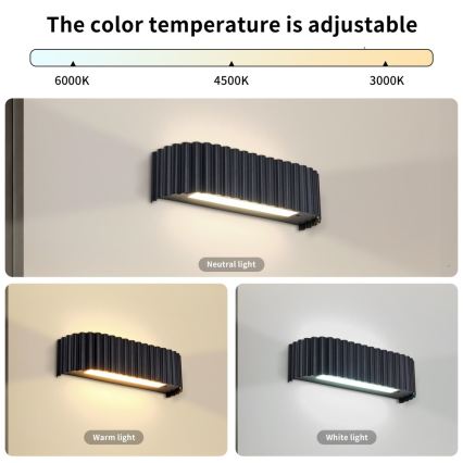 BRILAGI - LED Sienas gaismeklis FALCON MODERN LED/10W/230V 30 cm 3000/4500/6000K melns
