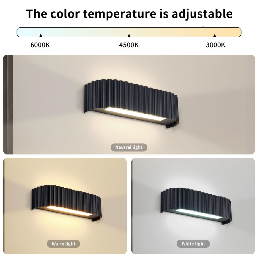 BRILAGI - LED Sienas gaismeklis FALCON MODERN LED/10W/230V 30 cm 3000/4500/6000K melns