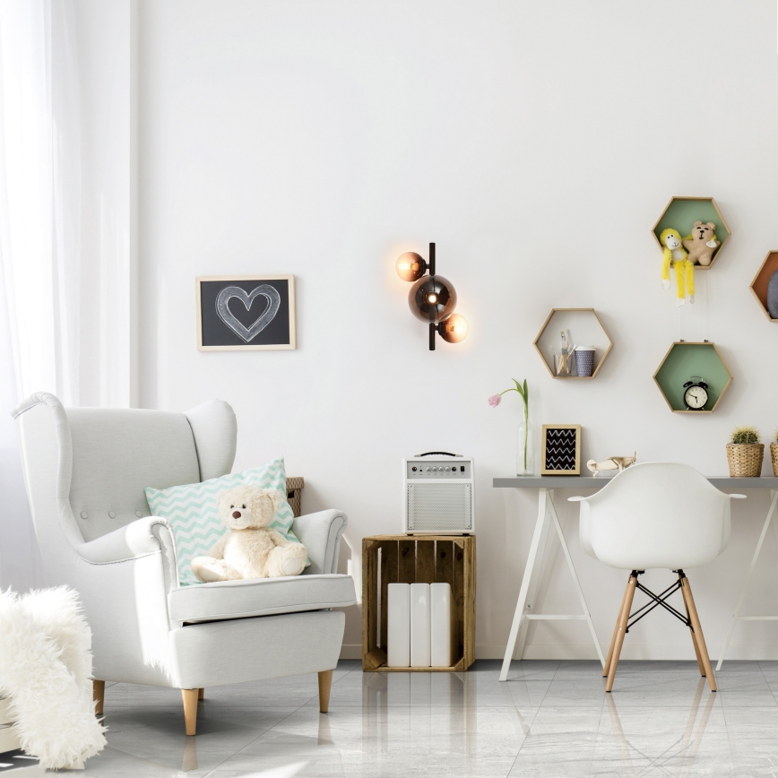 Brilagi - LED sienas gaismeklis MILLA 3xG9/3W/230V brūns/dūmakaini brūns