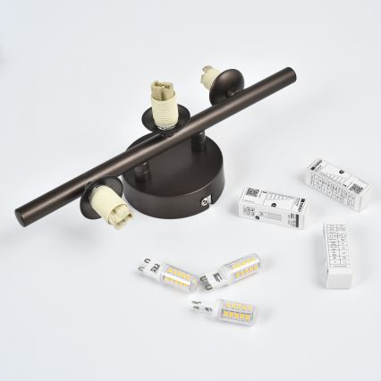 Brilagi - LED sienas gaismeklis MILLA 3xG9/3W/230V brūns/dūmakaini brūns