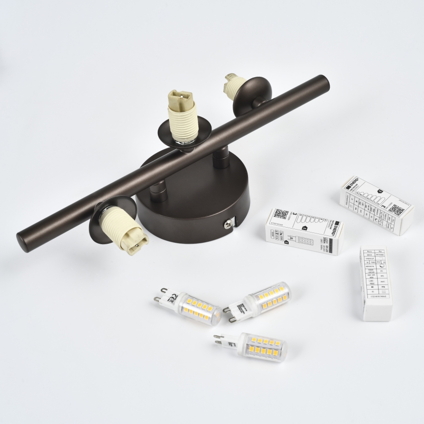 Brilagi - LED sienas gaismeklis MILLA 3xG9/3W/230V brūns/dūmakaini brūns