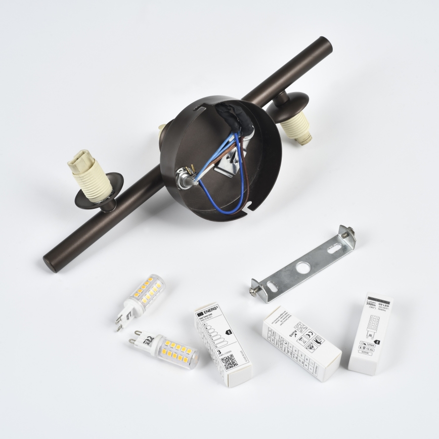 Brilagi - LED sienas gaismeklis MILLA 3xG9/3W/230V brūns/dūmakaini brūns