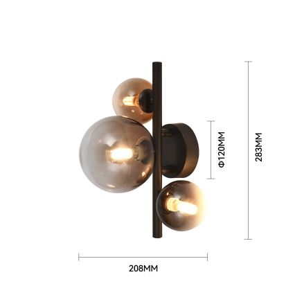 Brilagi - LED sienas gaismeklis MILLA 3xG9/3W/230V brūns/dūmakaini brūns