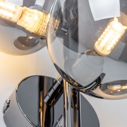 Brilagi - LED sienas gaismeklis MILLA 3xG9/3W/230V melns hroms/dūmaina