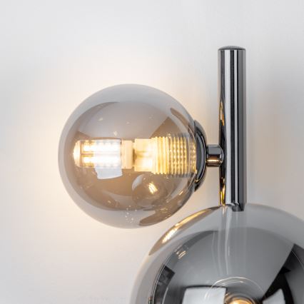 Brilagi - LED sienas gaismeklis MILLA 3xG9/3W/230V melns hroms/dūmaina