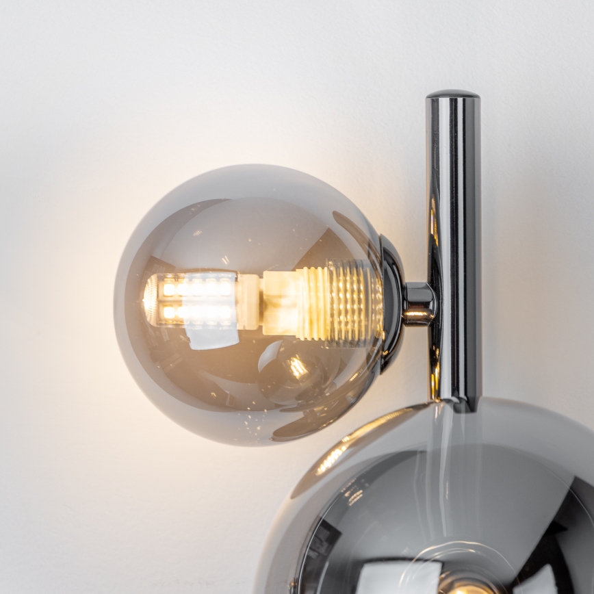 Brilagi - LED sienas gaismeklis MILLA 3xG9/3W/230V melns hroms/dūmaina