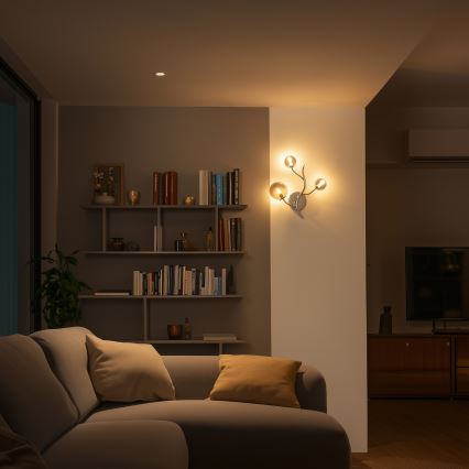 Brilagi - LED sienas gaismeklis MISTEL 3xG9/3W/230V melns hroms/dūmakains