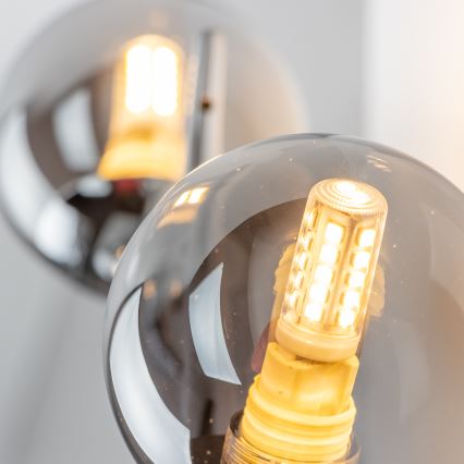 Brilagi - LED sienas gaismeklis MISTEL 3xG9/3W/230V melns hroms/dūmakains