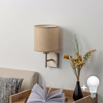 BRILAGI - LED sienas gaismeklis NUBILA 1xE27/60W/230V matēts hroms/gaiši brūns