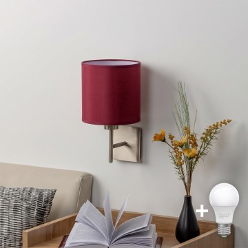 BRILAGI - LED sienas gaismeklis NUBILA 1xE27/60W/230V matēts hroms/pompejiešu sarkans