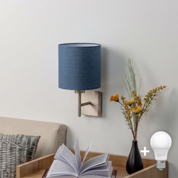 BRILAGI - LED sienas gaismeklis NUBILA 1xE27/60W/230V matēts hroms/tumši zils