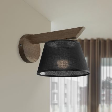 Brilagi - LED  Sienas lampa ANTHONY 1xE14/40W/230V ozols riekstkoks/melna