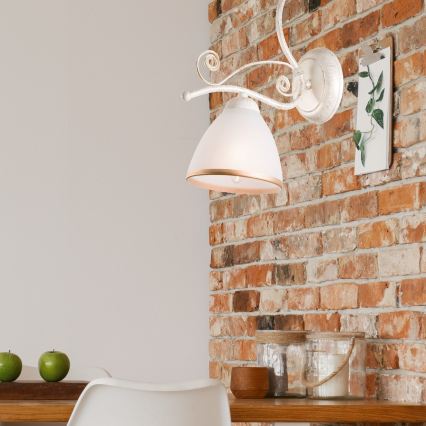 Brilagi - LED sienas lampa ANTICO 1xE27/60W/230V 3000K balta patina