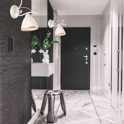 Brilagi - LED sienas lampa ANTICO 1xE27/60W/230V 3000K balta patina