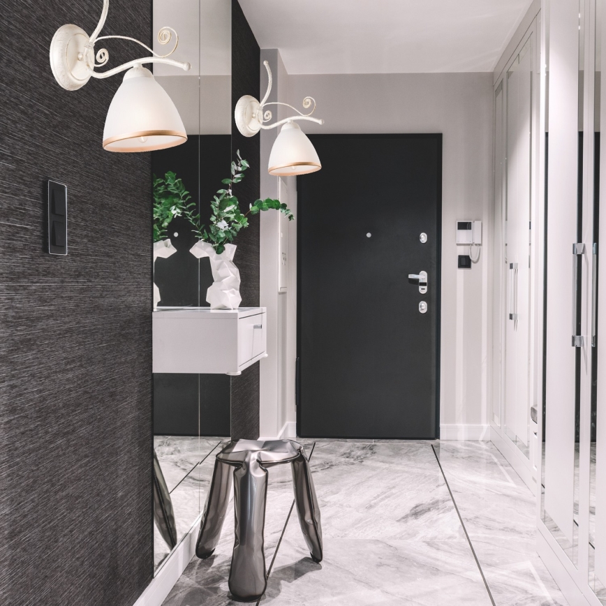 Brilagi - LED sienas lampa ANTICO 1xE27/60W/230V 3000K balta patina