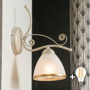 Brilagi - LED sienas lampa ANTICO 1xE27/60W/230V balta patīna