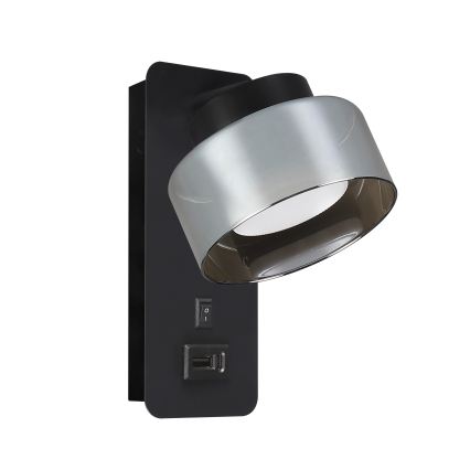 Brilagi - LED Sienas lampa ar USB portu AURA LUX 1xGX53/30W/230V melna/dūmaina