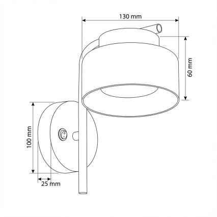 Brilagi - LED Sienas lampa AURA LUX 1xGX53/30W/230V melna/dūmota
