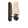 Brilagi - LED Sienas lampa COTTAGE 1xE14/40W/230V dižskābardis/brūna